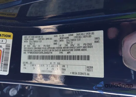 2024 Ford Bronco Outer Banks z USA, uszkodzony, nr VIN 1FMDE8BHXRLB40214